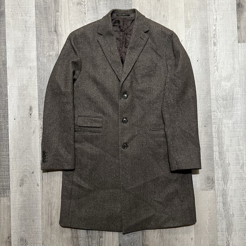Loro Piana x BOGGI Milano Herringbone Zelander Merino Wool Top Coat Overcoat
